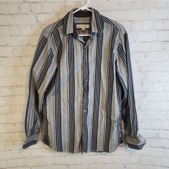 Men's Pronto Uomo longsleeve button-down shirt, size Medium - Picture 1 of 3